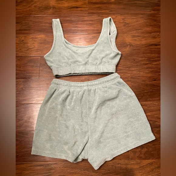 Zara Terry Cloth Teal Set Size M - Picture 5 of 5